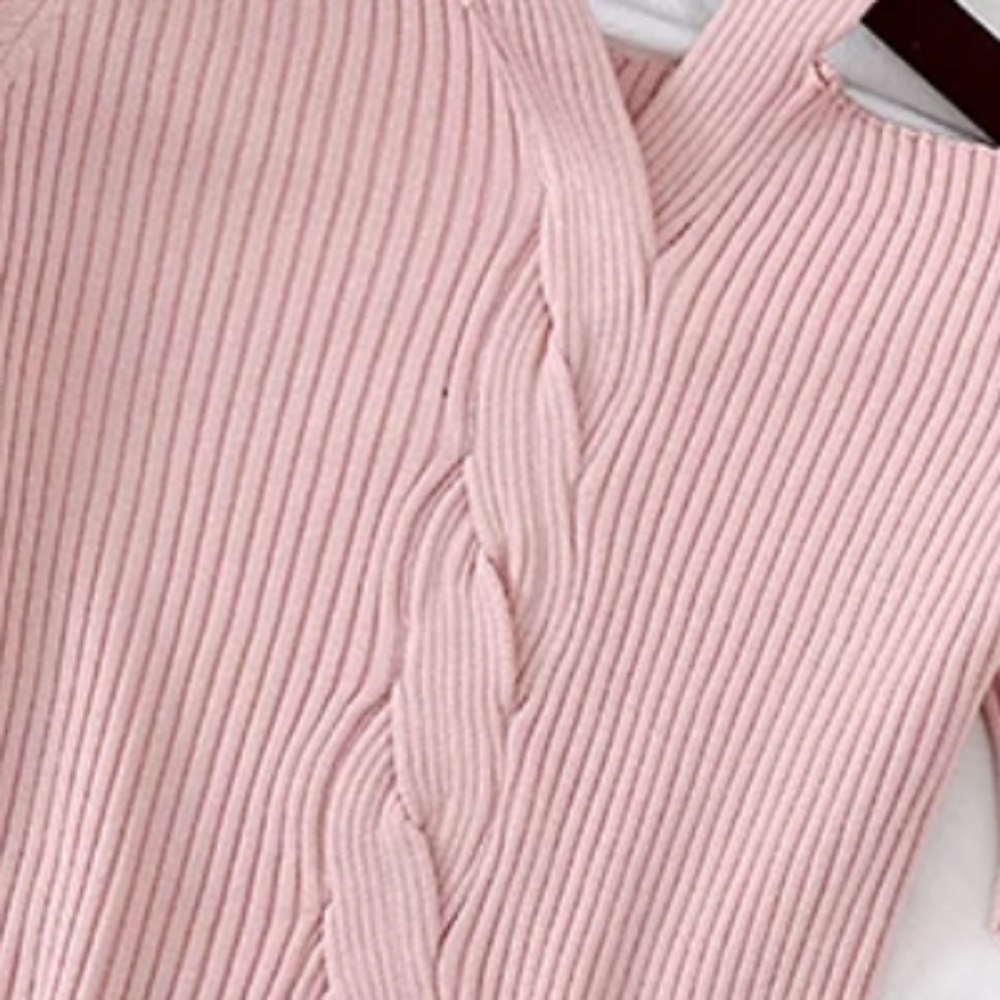 Elise Blush Ribbed Sweater Top - Picture 4 of 4